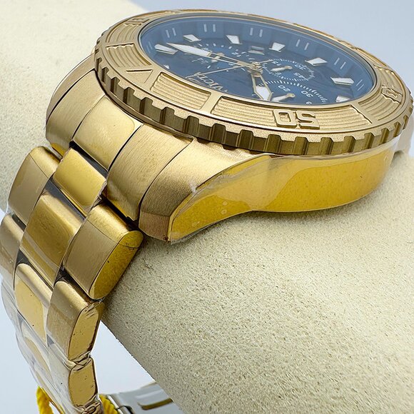 NEW Invicta Pro Diver Luxury Men's Quartz Diver Watch Blue Dial Chronograph Gold - Picture 2 of 9